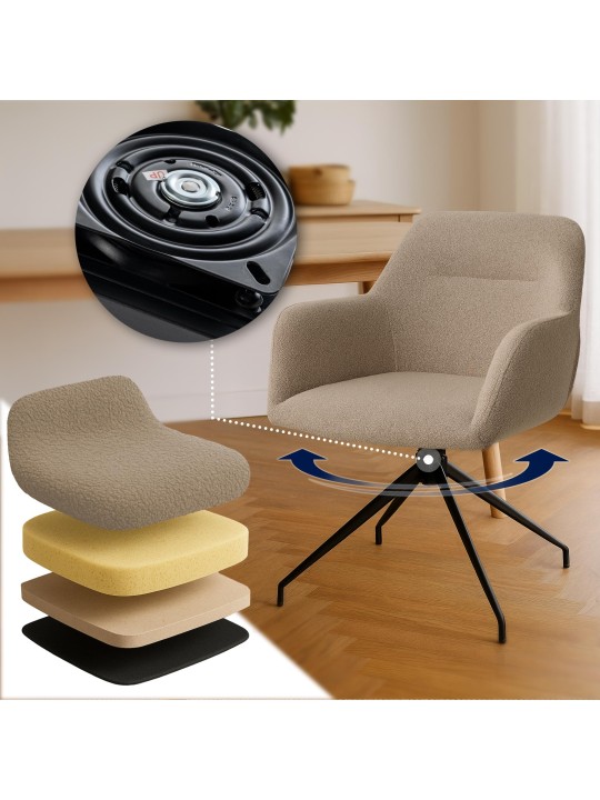 Ruokasalin tuoli Merlinda kangas Teddy, taupe