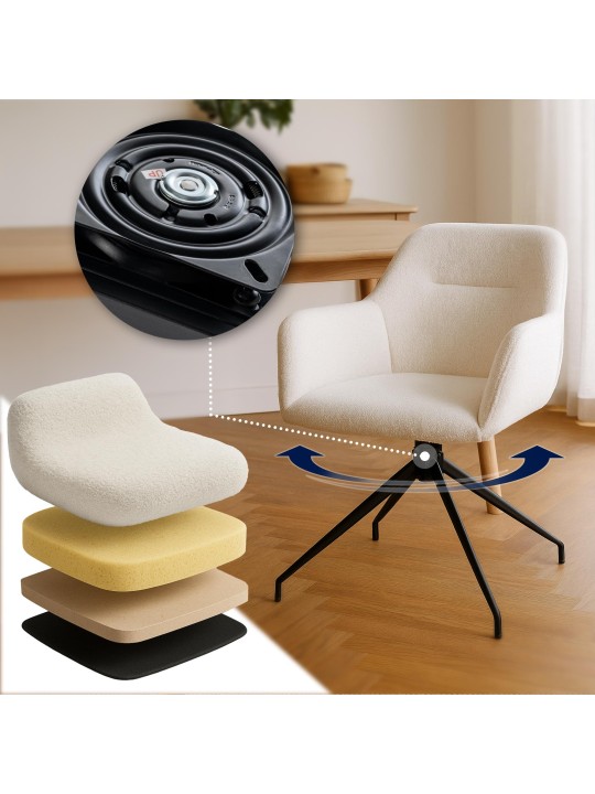 Ruokasalin tuoli Merlinda kangas Teddy, kermanvärinen