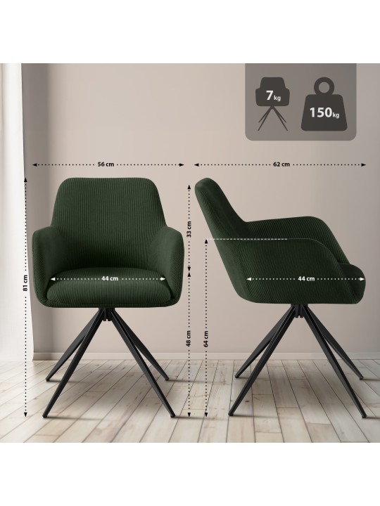 Olema Cord ruokapöydän tuoli, vihreä