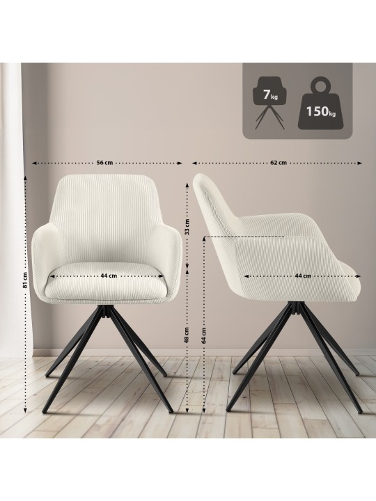 Olema Cord ruokapöydän tuoli, kermanvärinen