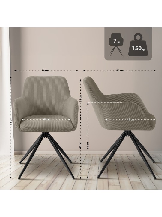 Olema Cord ruokapöydän tuoli, taupe