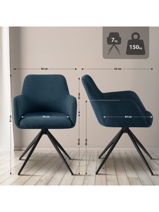 Olema Cord ruokapöydän tuoli, sininen