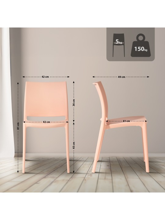 2 tuolin setti Meton, persikka 2 tuolin setti Meton, persikka