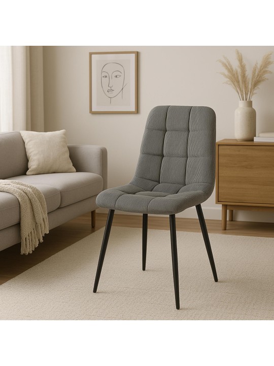 2 ruokapöydän tuolin setti Tilde Cord, harmaa