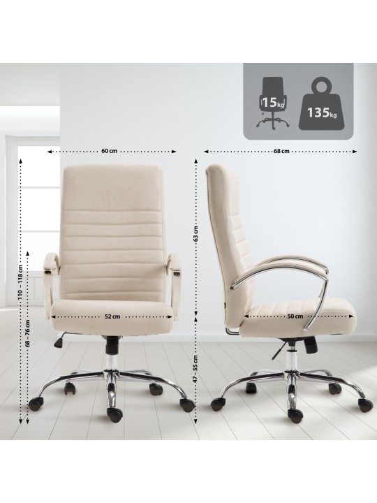 Työtuoli Valais kangasta, kermanvärinen