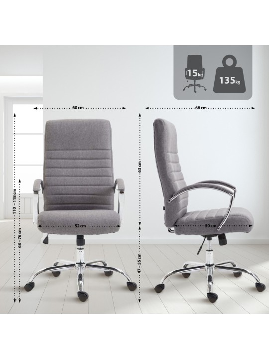 Työtuoli Valais kangasta, harmaa Työtuoli Valais kangasta, harmaa