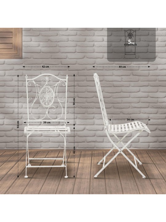 2 tuolin setti Sibell, valkoinen