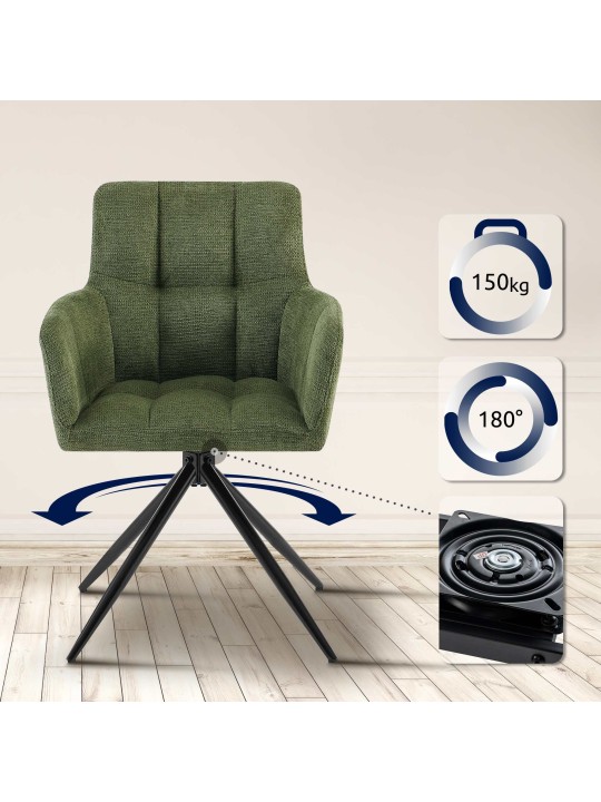 Sarja 2 ruokasalin tuolia Jonah kangas, vihreä