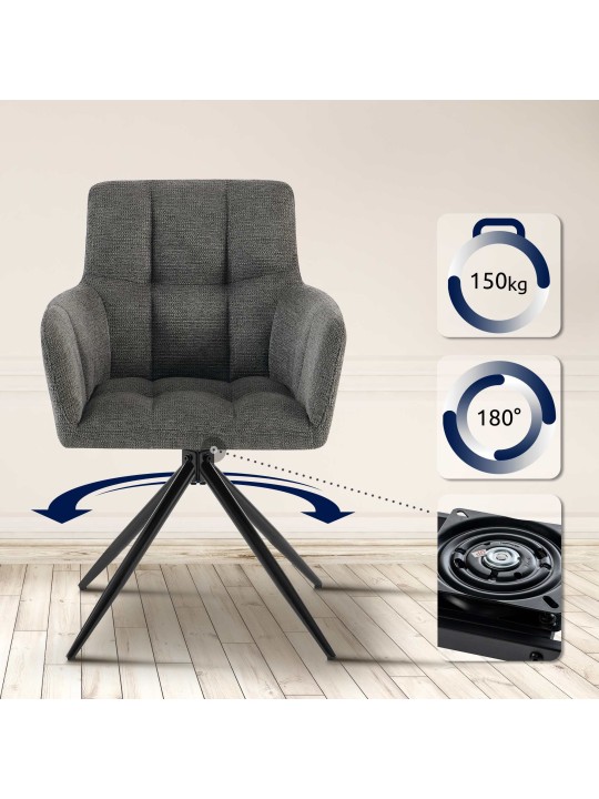 Sarja 2 ruokasalin tuolia Jonah kangas, tummanharmaa