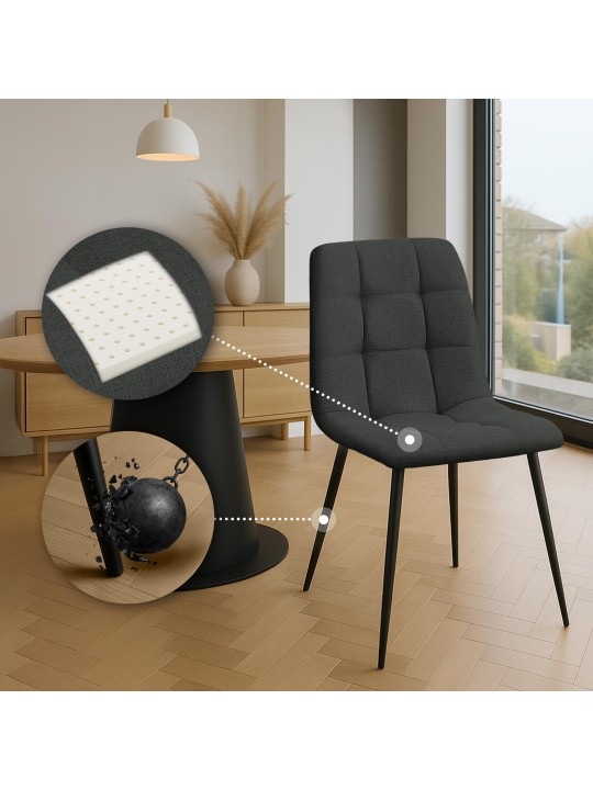 4 ruokapöydän tuolin sarja Tilde Fabric, tummanharmaa