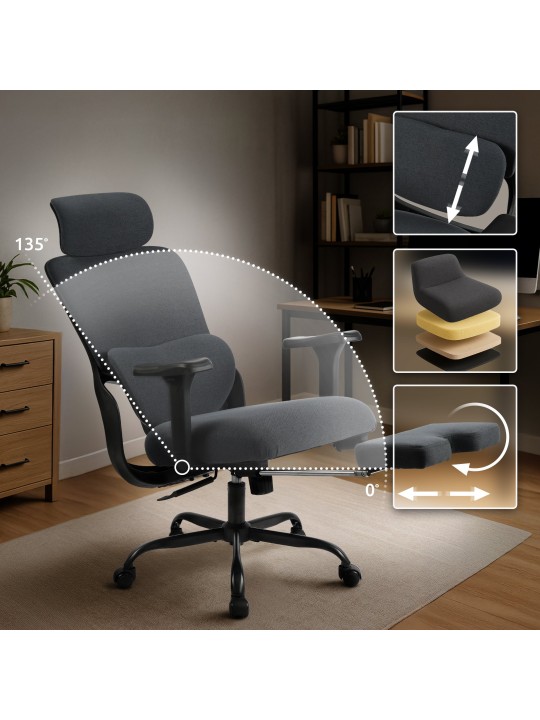 Leesburg työtuoli, musta/musta