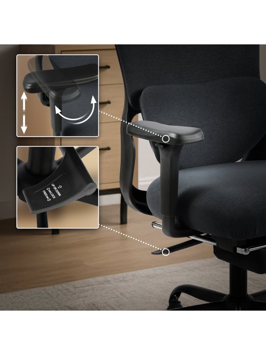 Leesburg työtuoli, musta/musta