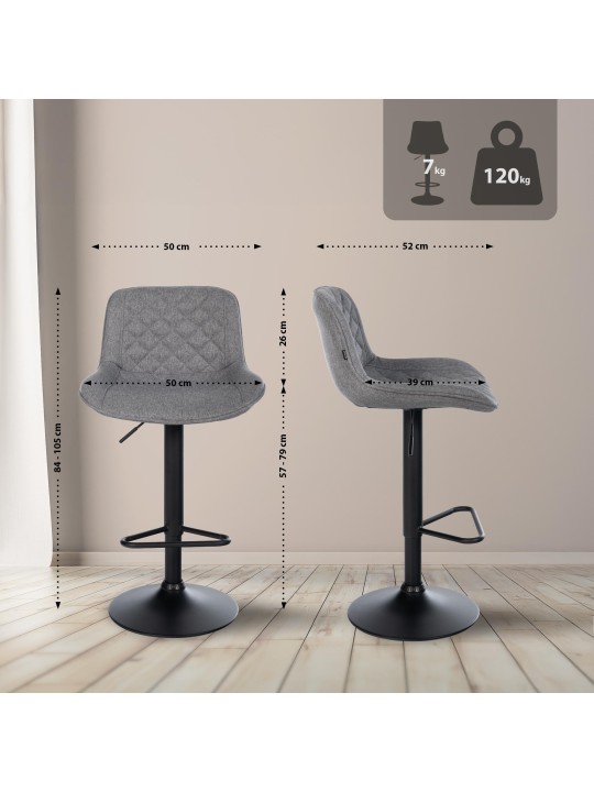 2 baarijakkaran sarja Kasson kangas, tummanharmaa