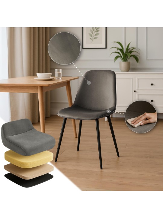 4 ruokapöydän tuolin setti Maryam velvet, antrasiitti