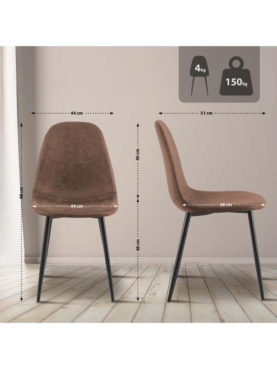 Napier vintage keinonahkainen ruokapöydän tuoli, ruskea