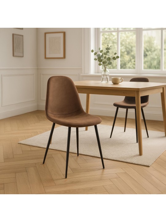 Napier vintage keinonahkainen ruokapöydän tuoli, ruskea