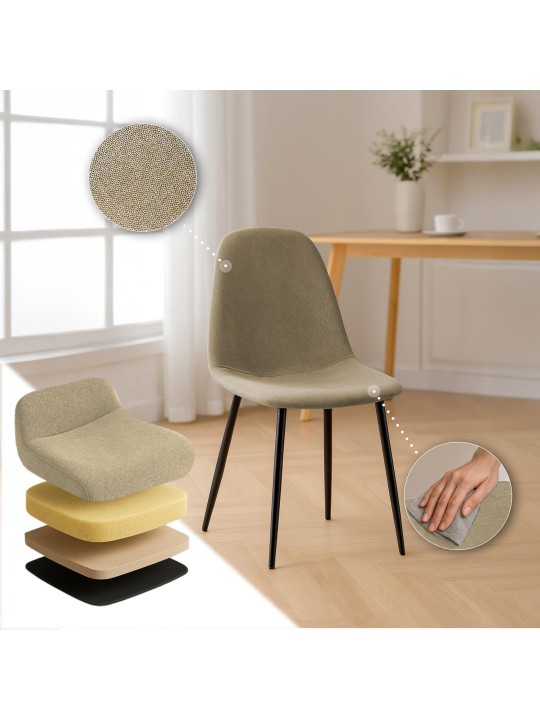 Napier-kankainen ruokapöydän tuoli, taupe