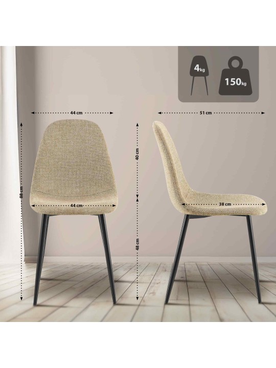 Napier-kankainen ruokapöydän tuoli, taupe