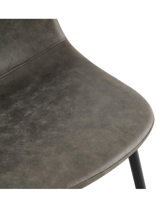 Napier vintage keinonahkainen ruokapöydän tuoli, tummanharmaa