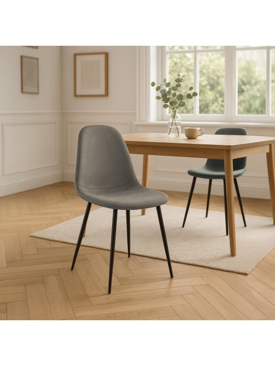 Napier vintage keinonahkainen ruokapöydän tuoli, tummanharmaa