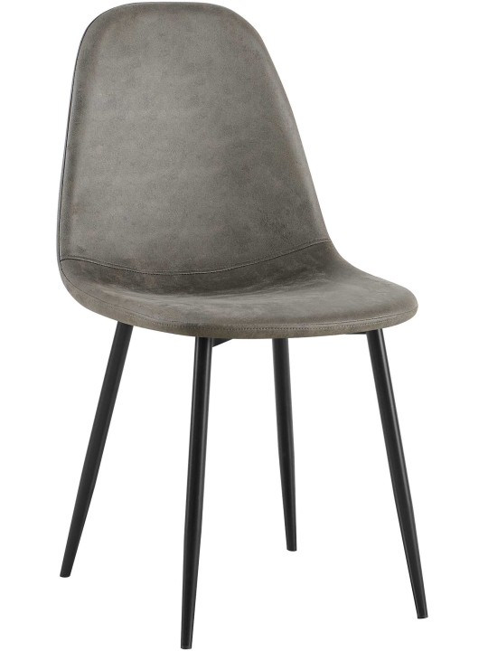 Napier vintage keinonahkainen ruokapöydän tuoli, tummanharmaa