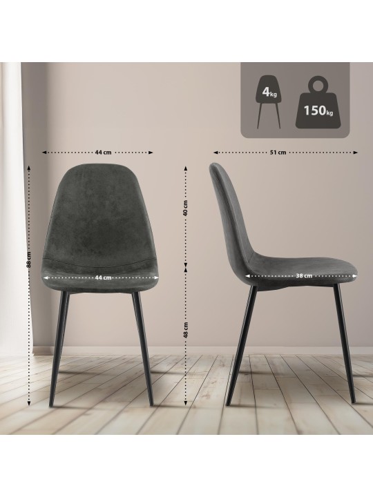 Napier vintage keinonahkainen ruokapöydän tuoli, musta