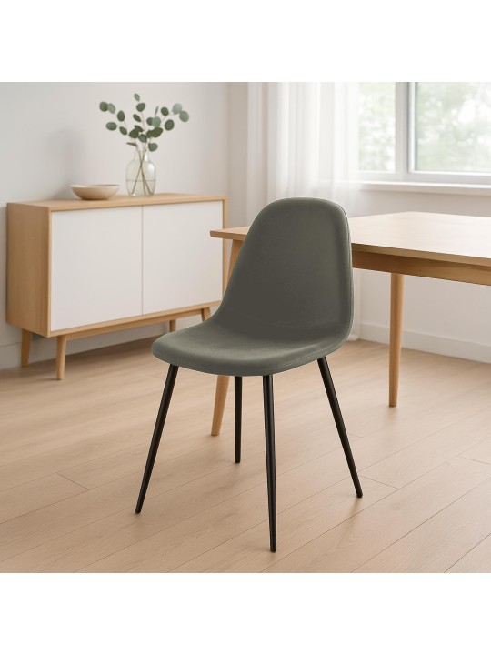 Napier samettinen ruokatuoli, antrasiitti