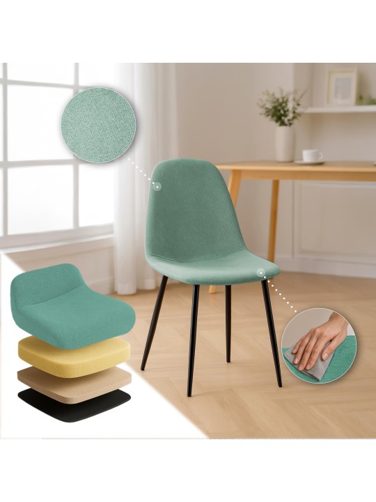 Napier-kankainen ruokapöydän tuoli, vaaleanvihreä