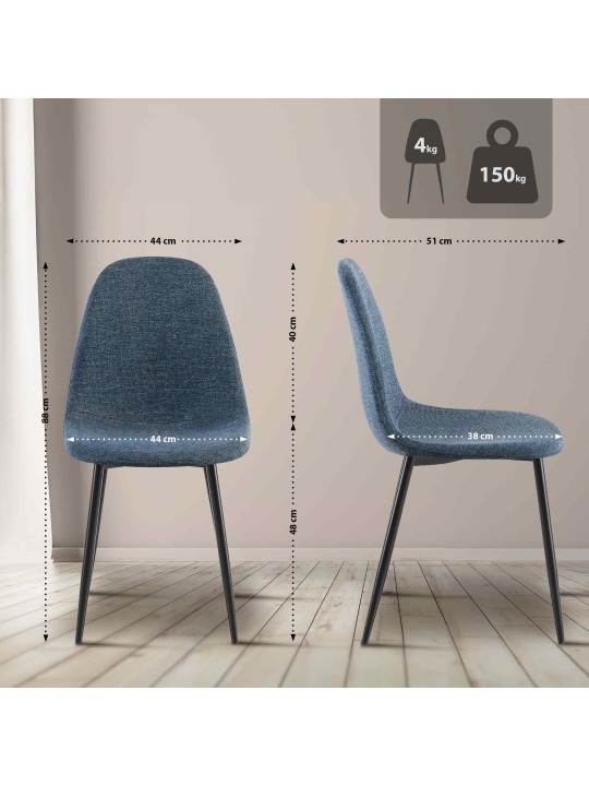 Napier-kankainen ruokapöydän tuoli, tummansininen