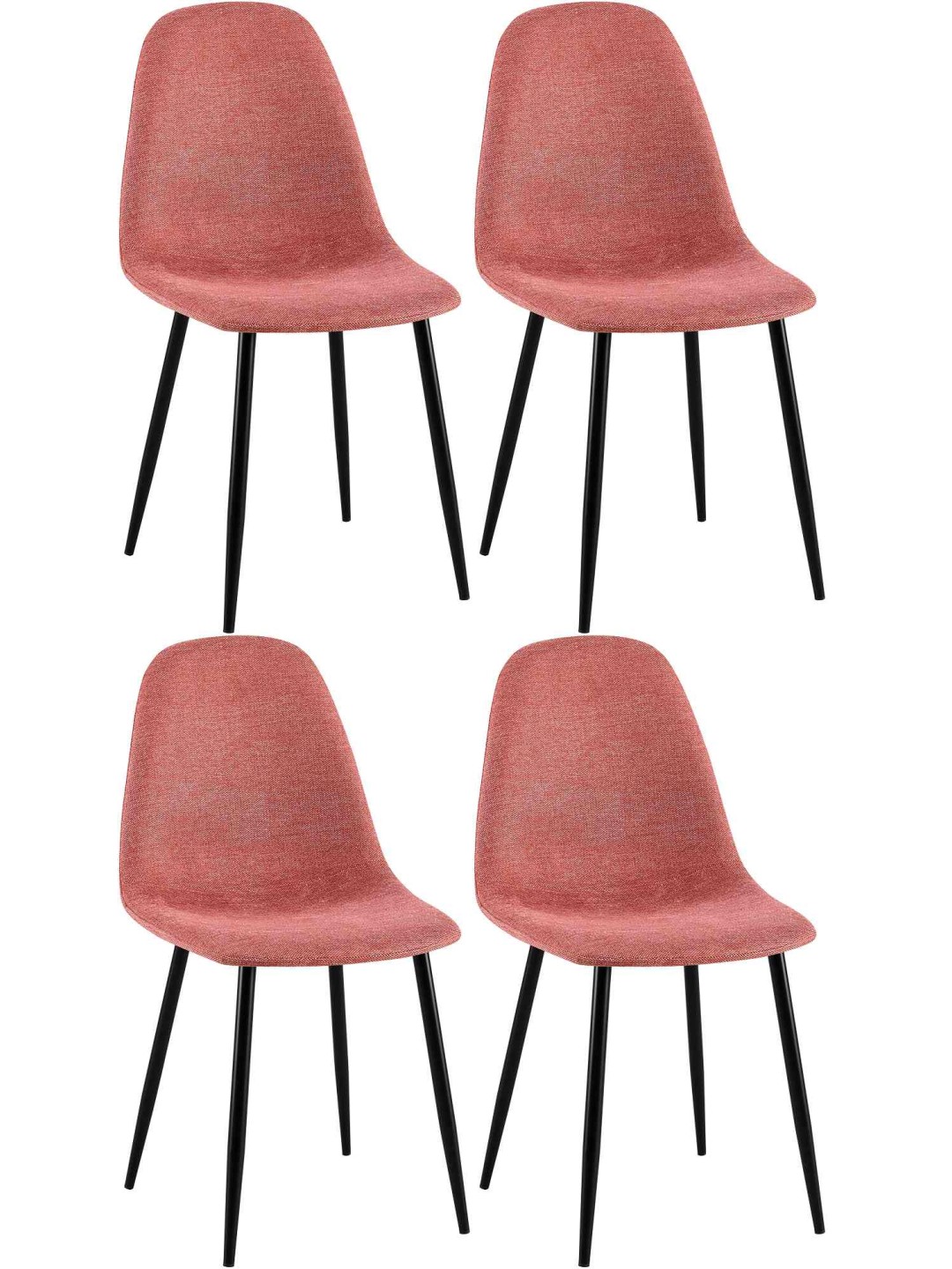 4 ruokasalin tuolin sarja Napier kangas, oranssi