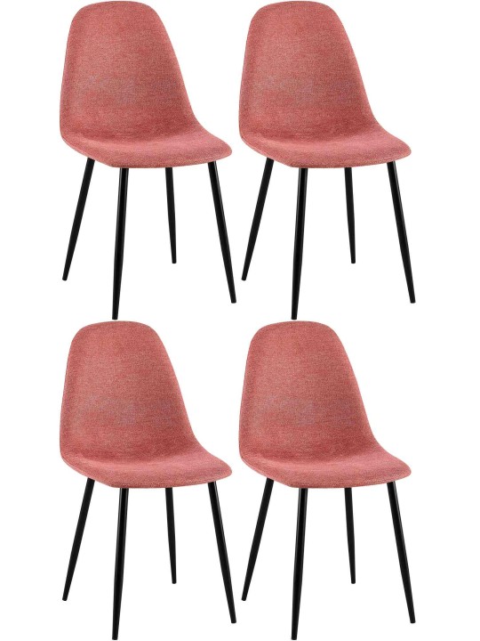 4 ruokasalin tuolin sarja Napier kangas, oranssi