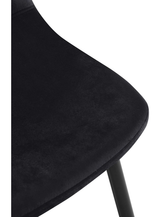 Set of 4 dining room chairs Napier velvet, musta