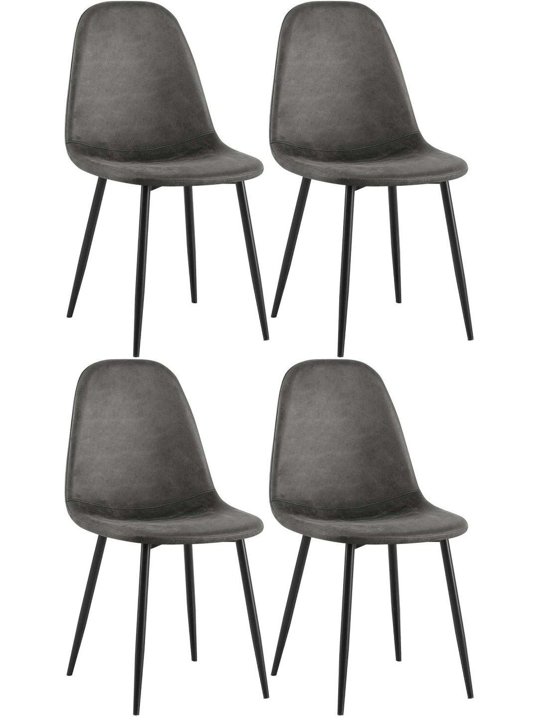 Set of 4 dining room chairs Napier faux leather, musta