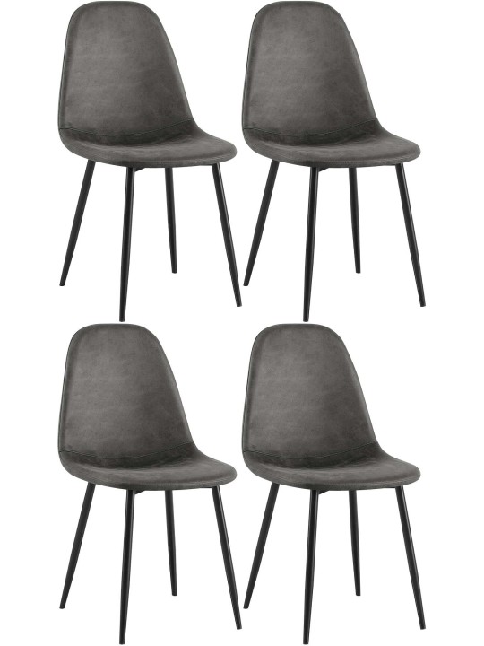 Set of 4 dining room chairs Napier faux leather, musta