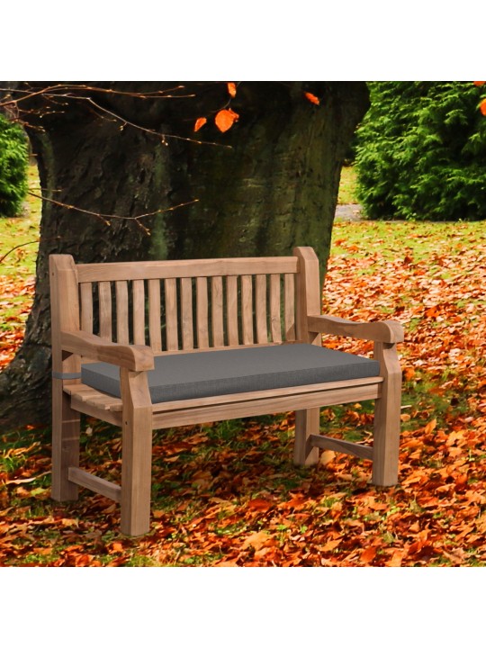 Tiikkipenkki Jackson istuintyynyllä 120 cm + teak, tummanharmaa