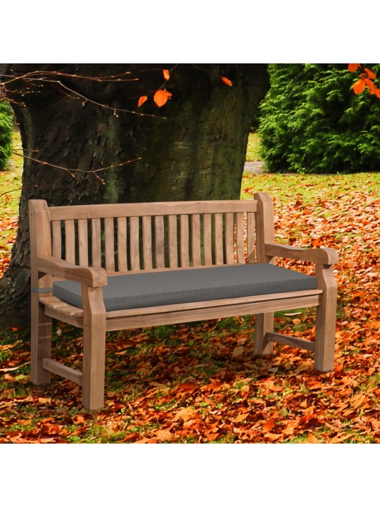 Tiikkipenkki Jackson istuintyynyllä 150 cm + teak, tummanharmaa