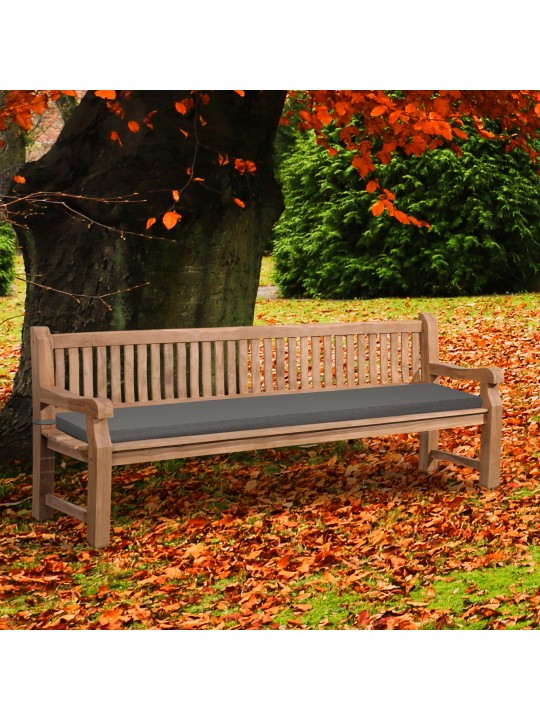 Tiikkipenkki Jackson istuintyynyllä 240 cm + teak, tummanharmaa