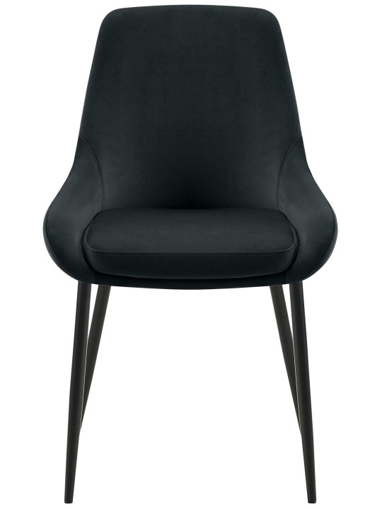 2 ruokapöydän tuolin setti Elmira velvet, musta