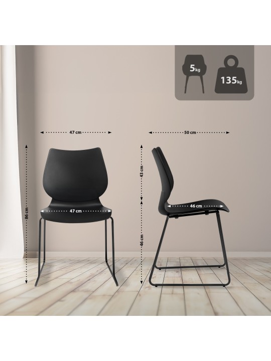 2 tuolin setti Houma, musta 2 tuolin setti Houma, musta