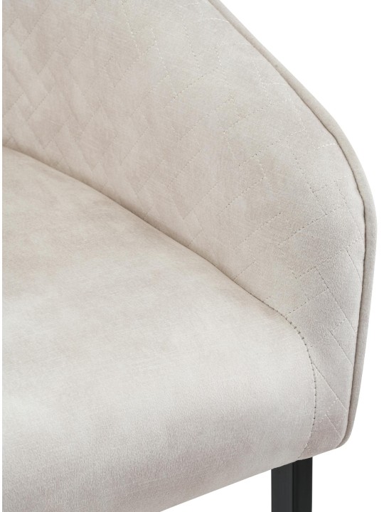 Jarik vintage sametti ruokatuoli, kermanvärinen