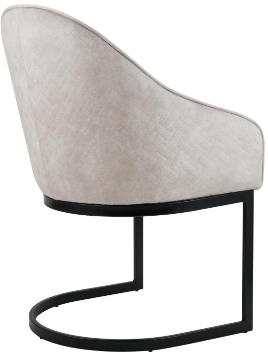 Jarik vintage sametti ruokatuoli, kermanvärinen