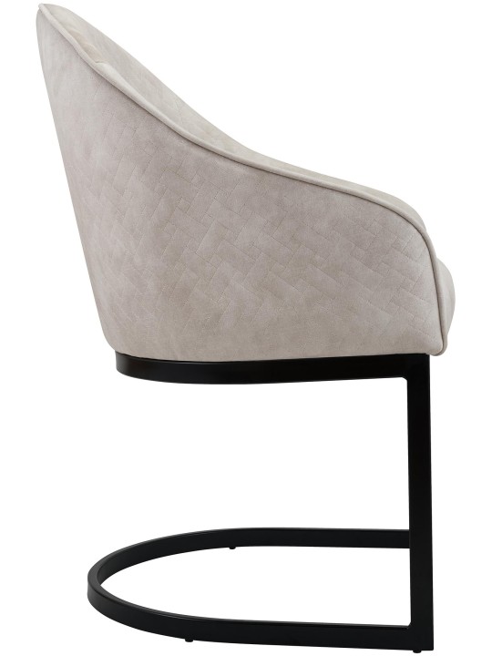 Jarik vintage sametti ruokatuoli, kermanvärinen