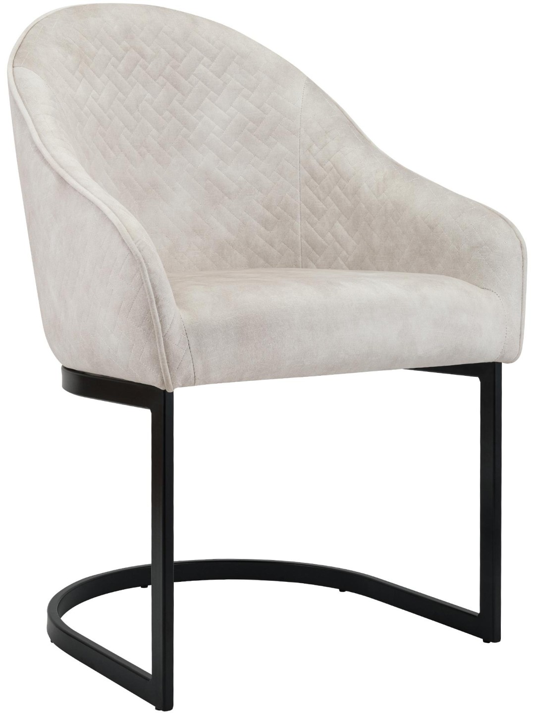 Jarik vintage sametti ruokatuoli, kermanvärinen