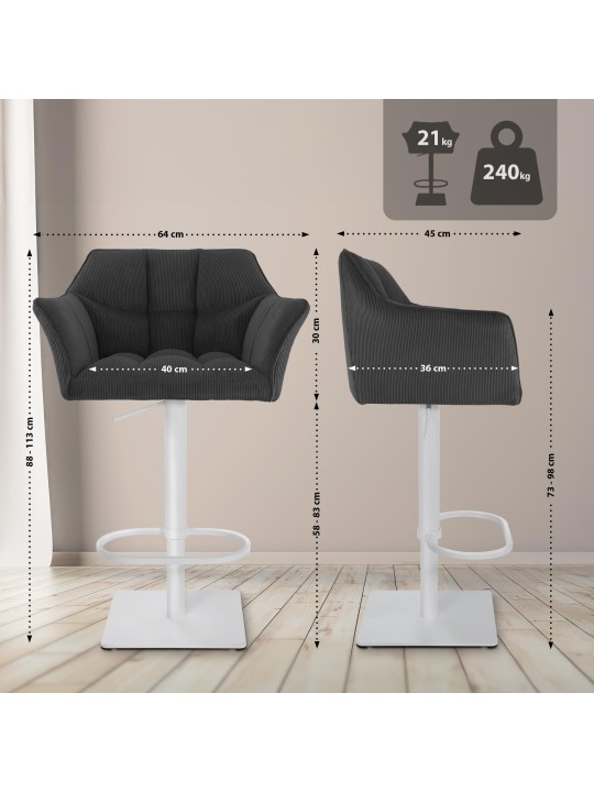 Baarijakkara Damaso W Cord, tummanharmaa