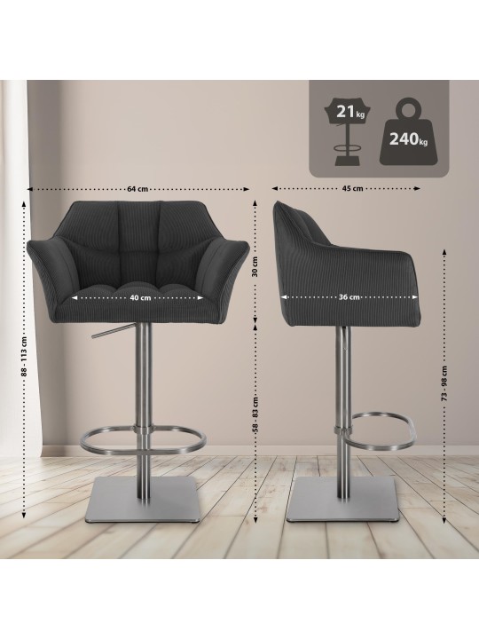 Baarijakkara Damaso E Cord, tummanharmaa