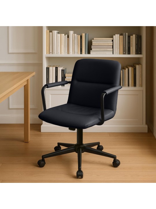 Toimistotuoli Hilda aitoa nahkaa, musta