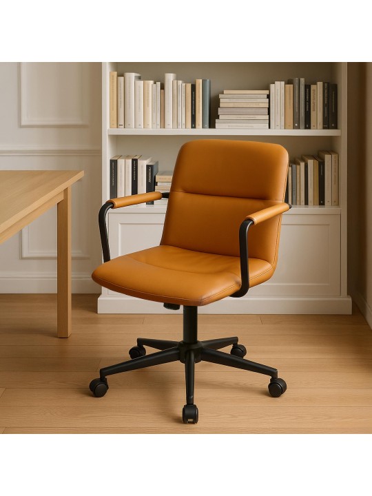 Toimistotuoli Hilda aitoa nahkaa, ruskea