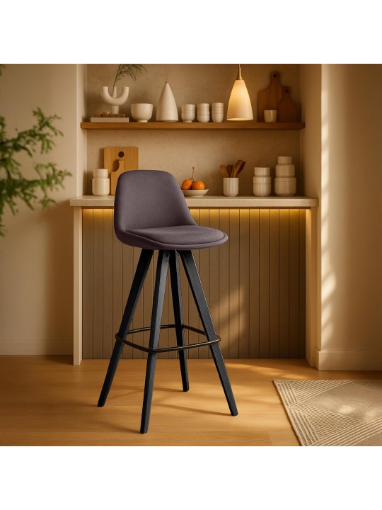 2 baarituolia Corbin Fabric Square, ruskea