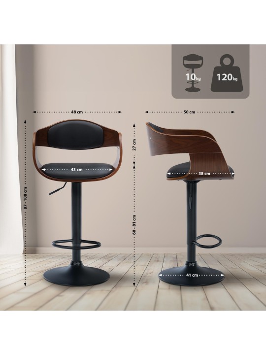 Baarijakkara Kingston B keinonahka, pähkinä/musta Baarijakkara Kingston B keinonahka, pähkinä/musta