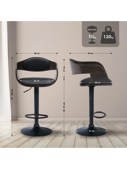 Baarijakkara Kingston B keinonahka, musta/harmaa Baarijakkara Kingston B keinonahka, musta/harmaa